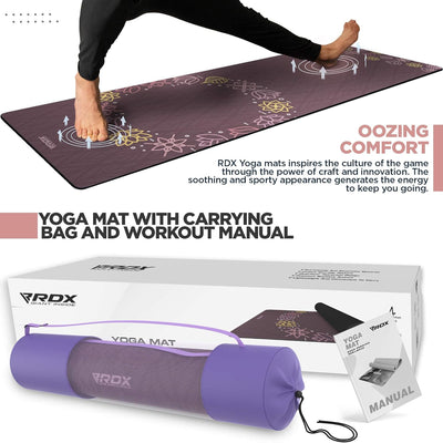 RDX Yogamatte PU 6mm Rutschfest Gymnastikmatte Pilatesmatte REACH RoHS Konform 6P Gummi Übungsmatte