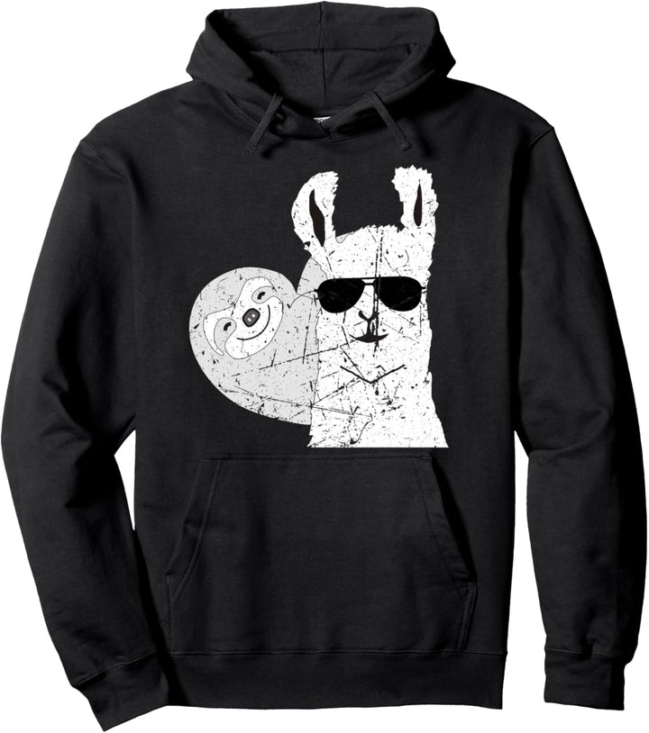 Lama Alpaka Faultier Fun Pullover Hoodie