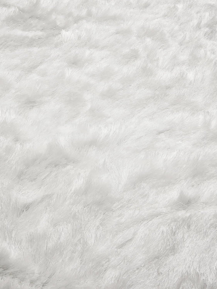 benuta Shaggy Hochflor Whisper Weiss ø 80 cm rund | Langflor Schlafzimmer und Wohnzimmer Teppich, Ku