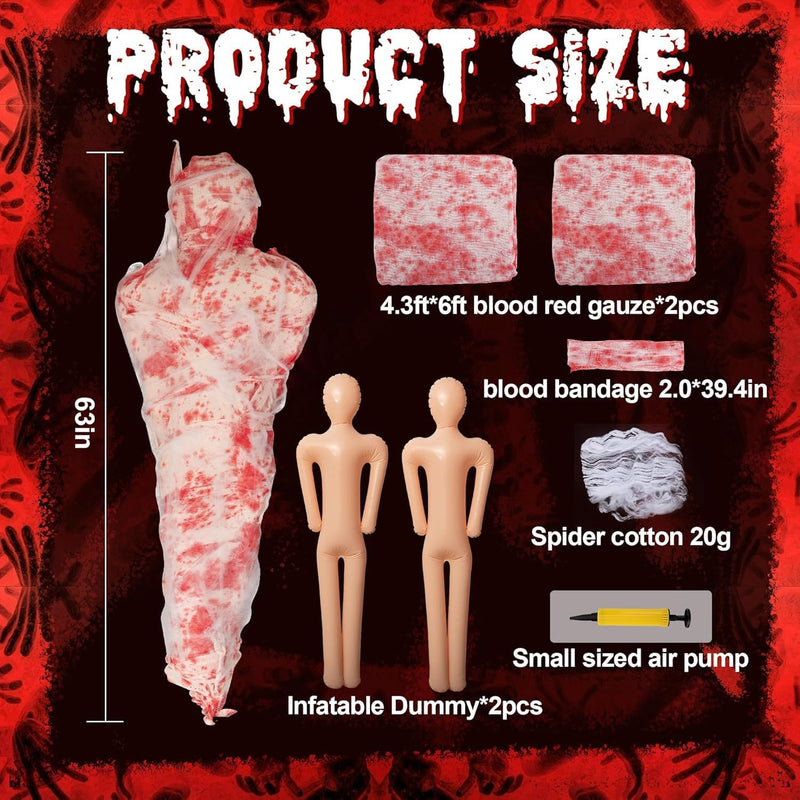 2 Sätze Halloween Gefälschte Leichen Requisiten - Hängende Leiche - Halloween Leichensack Set,Hallow