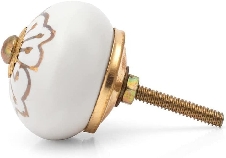 Craft Trade Gold Türschrankknopf Boho Antik Keramik-Türknöpfe Kommode Schublade Zieht Hardware Knöpf