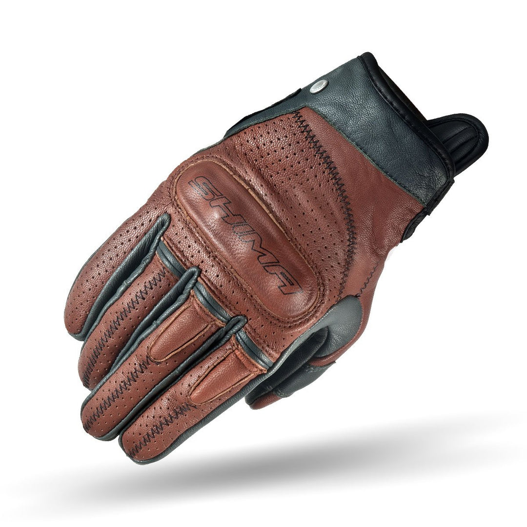 SHIMA Caliber Motorradhandschuhe Damen Herren - Klassische, Vintage, Sommer mit Protektoren XL Braun
