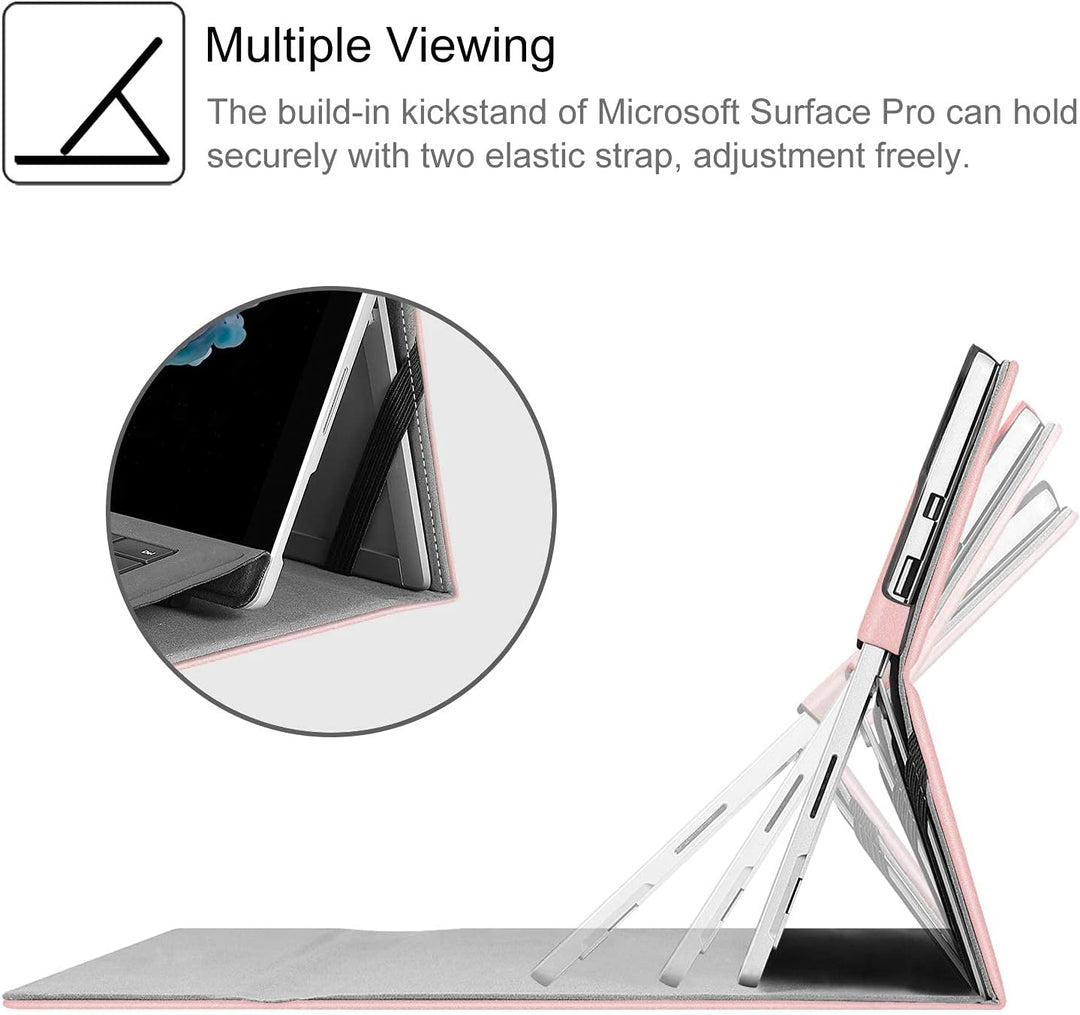 Fintie Hülle für Microsoft Surface Pro 7+ / 7/6 / 5/4 / 3 - Multi-Sichtwinkel Kunstleder Tasche Schu