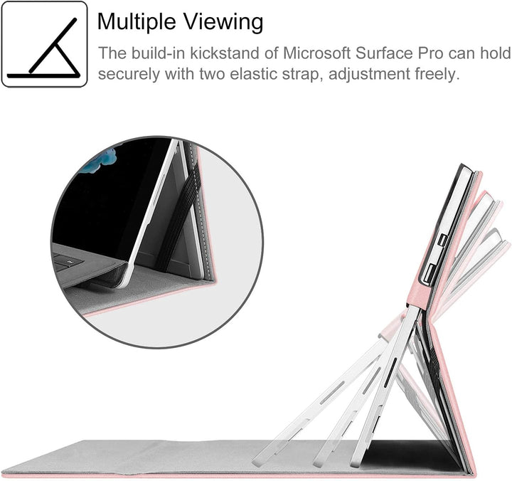 Fintie Hülle für Microsoft Surface Pro 7+ / 7/6 / 5/4 / 3 - Multi-Sichtwinkel Kunstleder Tasche Schu