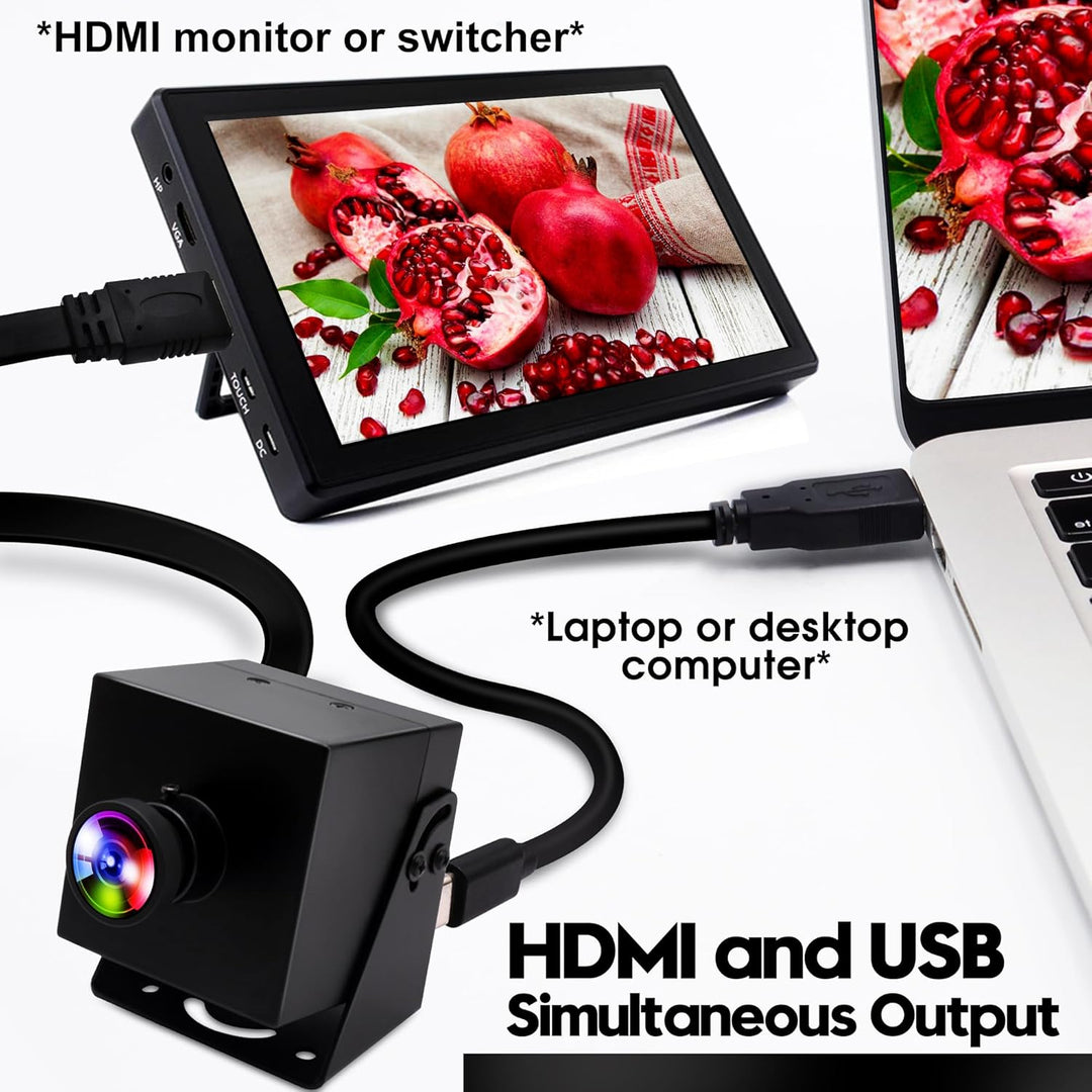 ELP HDMI 4K USB Kamera mit IMX415 Sensor Webcam,Weitwinkel 120 Grad Objektiv ohne Verzerrung USB Kam