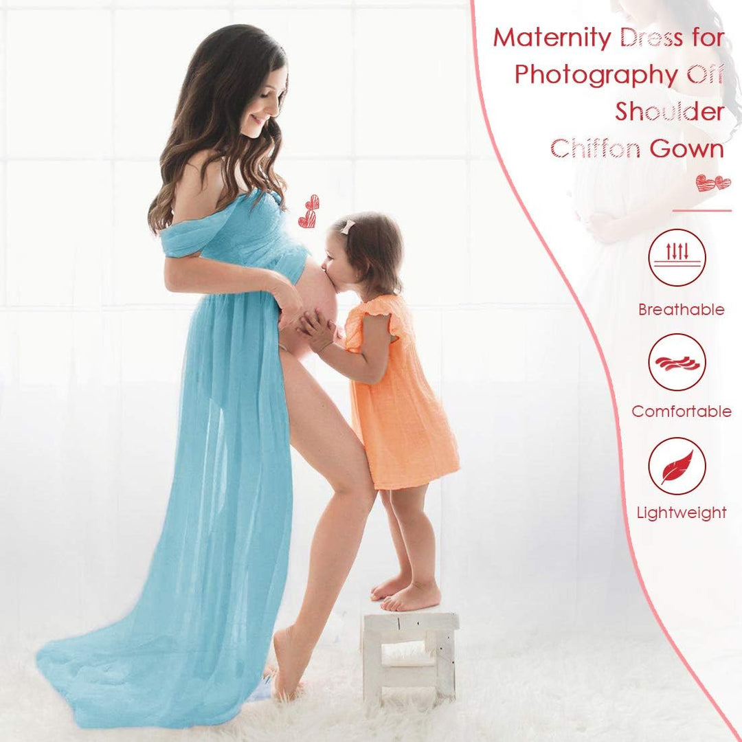 Schwangere Frauen Fotografie Stützen Schwanger Kleid Maternity Gown Split Front Foto Shoot Kleid Mut