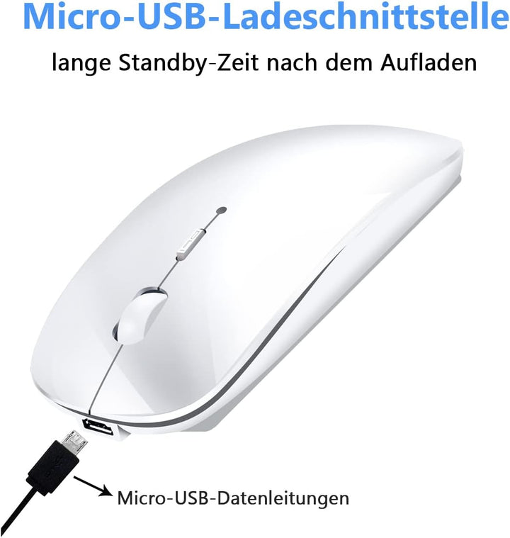 Kabellose Bluetooth Maus für MacBook Pro/Air/Mac/iPad/Laptop/Desktop/Mac/PC/Computer/Telefon - Tragb