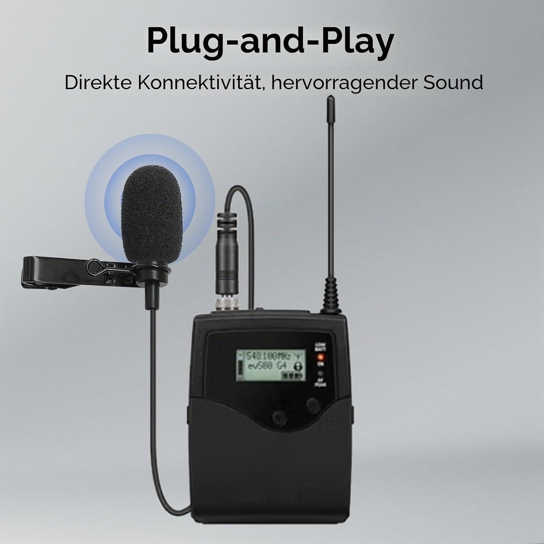 Lavalier-Ansteckmikrofon, omnidirektionales Kondensatormikrofon, kabelgebunden, Clip-On-Mikrofon für