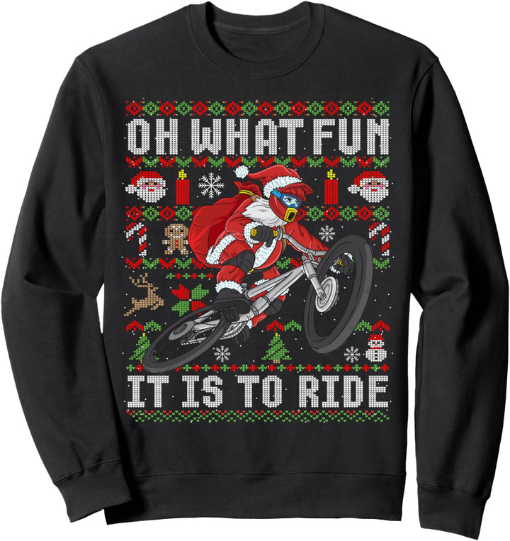 Oh What Fun It Is To Ride Mountainbike MTB Ugly Christmas Sweatshirt