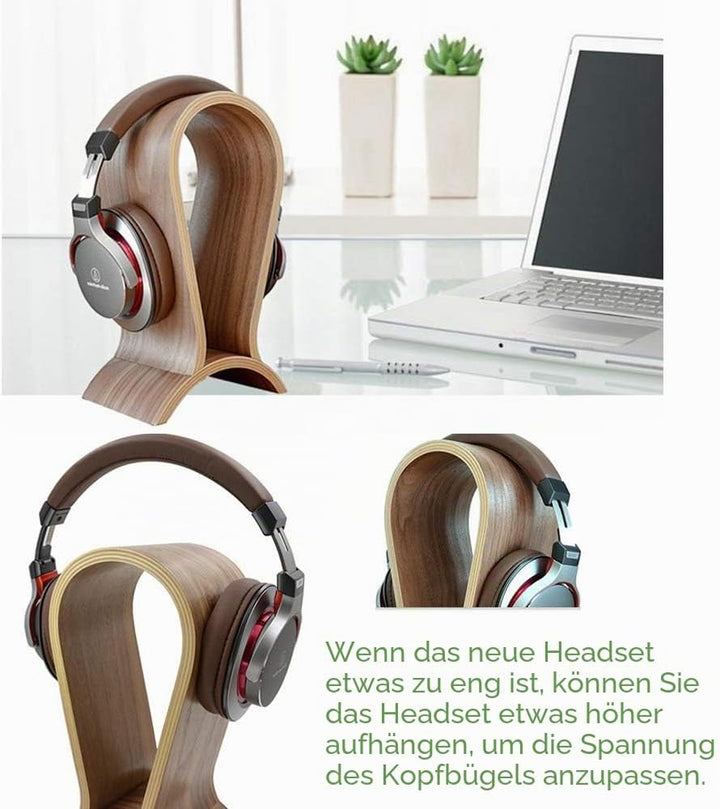 Kopfhörerständer Holz, Kopfhörer Halter Headset Halterung Gaming Headset Ständer für Over-Ear-Kopfhö
