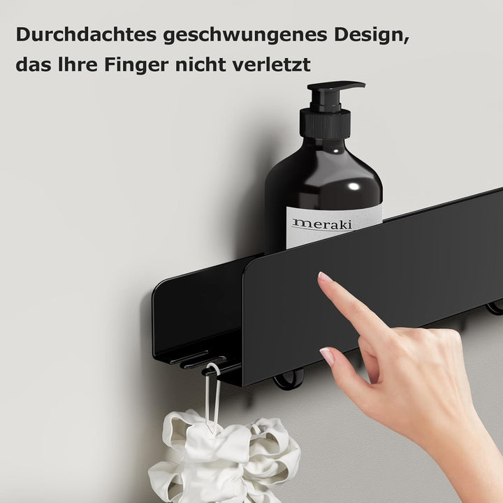 REKITA Duschablage ohne Bohren, Badezimmer Organizer 50 cm, Duschablage Edelstahl mit 5 Abnehmbaren