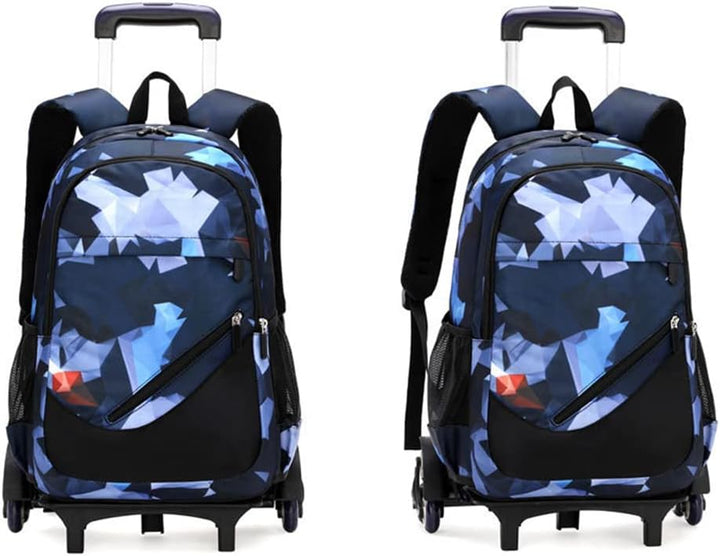 SYDARSYN Trolley Rucksäcke Rollen Rucksack Schulranzen mit 6 Rädern Kinder Schulrucksack Reisen für