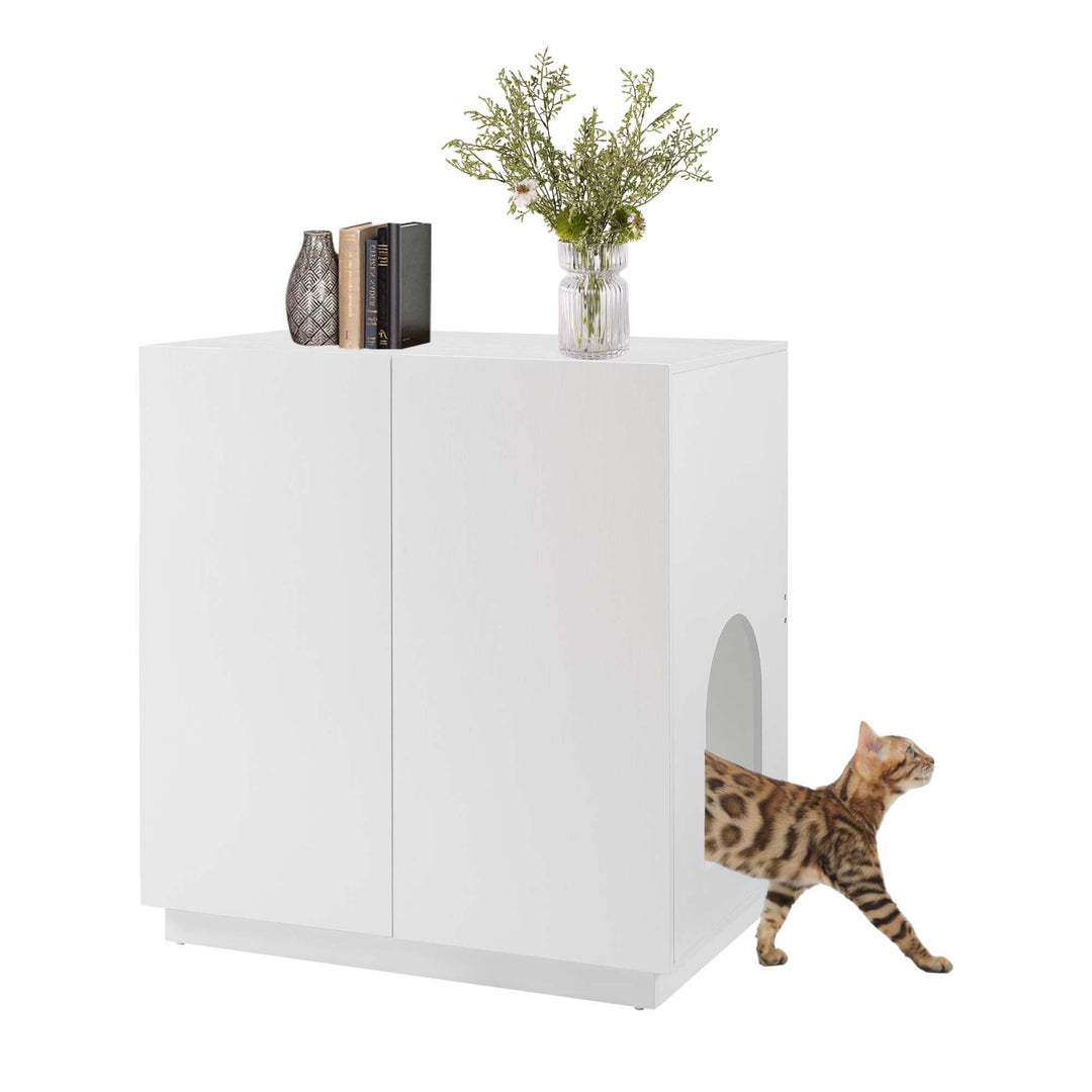 unipaws Hohes Katzenklo Möbel mit Regalen, Verstecktes Katzenklo Gehäuse für hohe oder Top Entry Kat