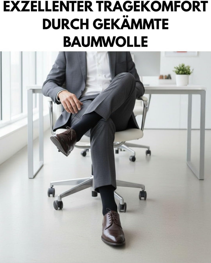 10 Paar Socken Herren Damen Business Herrensocken in Premium Qualität mit Komfortbund ohne Naht aus