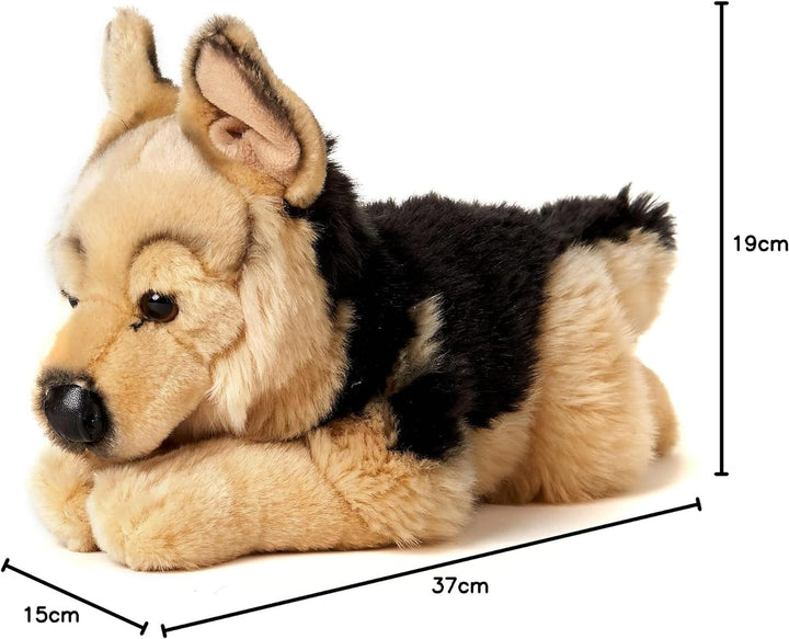 Uni-Toys - Deutscher Schäferhund, liegend - 37 cm (Länge) - Plüsch-Hund, Haustier - Plüschtier, Kusc