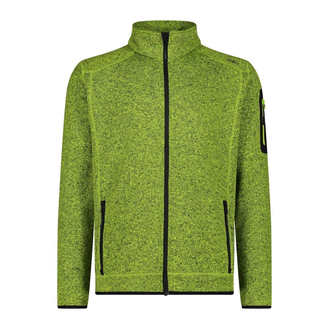 CMP Herren Knit tech mélange Fleece Jacket Fleecejacke XL Acido-Nero, XL Acido-Nero