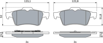 Bosch BP346 Bremsbeläge - Hinterachse - ECE-R90 Zertifizierung - vier Bremsbeläge pro Set