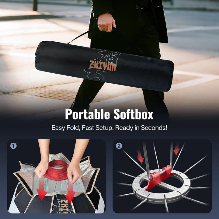 ZHIYUN [Official] 85cm Laterne Softbox Bowens, Universal für Licht mit Bowens Mount, für ZHIYUN G200