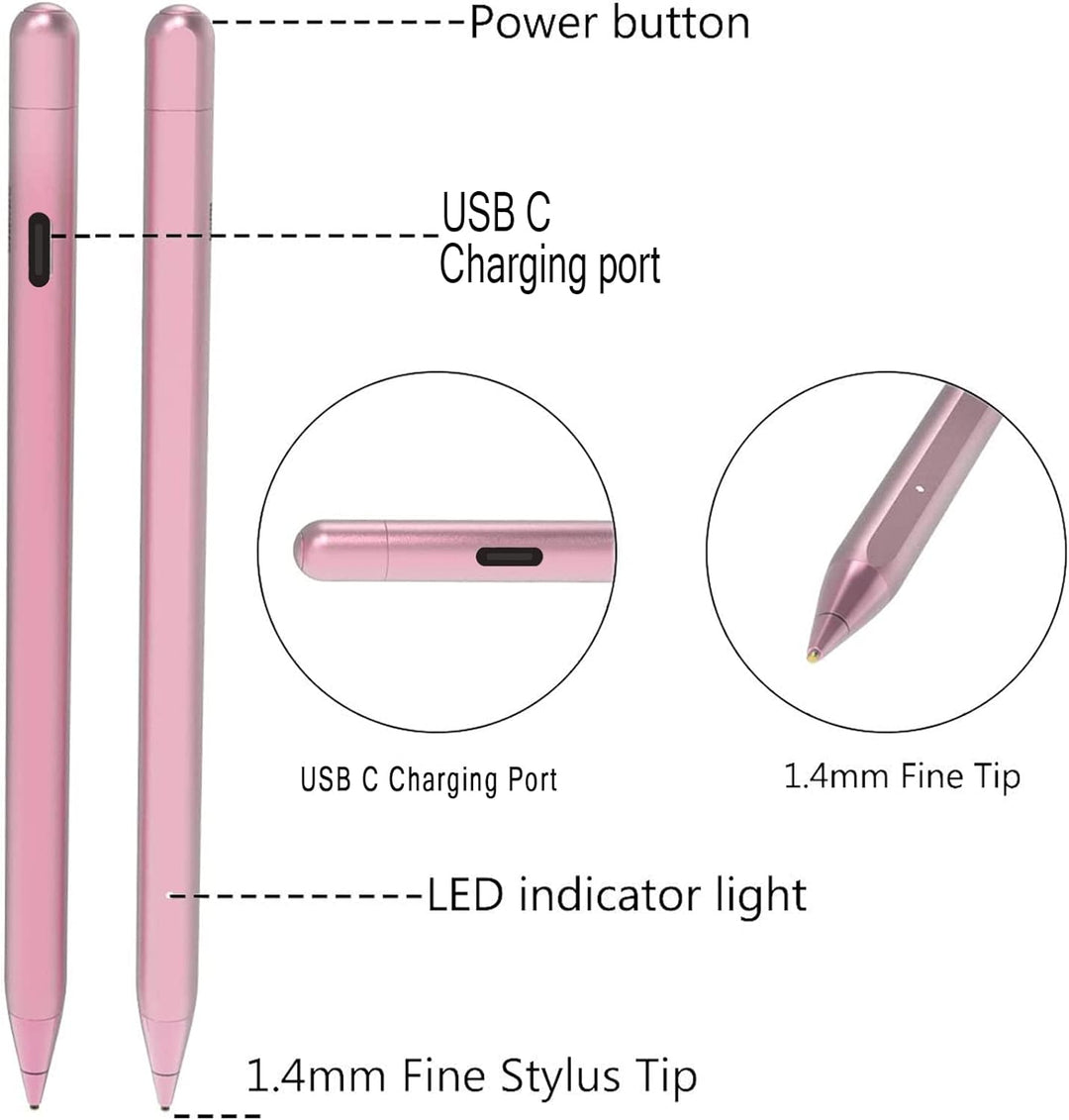 KSW KINGDO Stift für All iPad/iPhone, iPad Stift, Stylus Kapazitiver Wiederaufladbare Stift mit 1.4