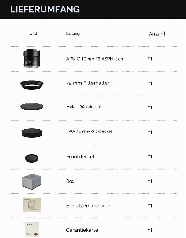 TTArtisan Superweitwinkel 10mm f2.0 für MFT Mount Kameras schwarz/Black Schwarz APS-C 10 mm, Schwarz