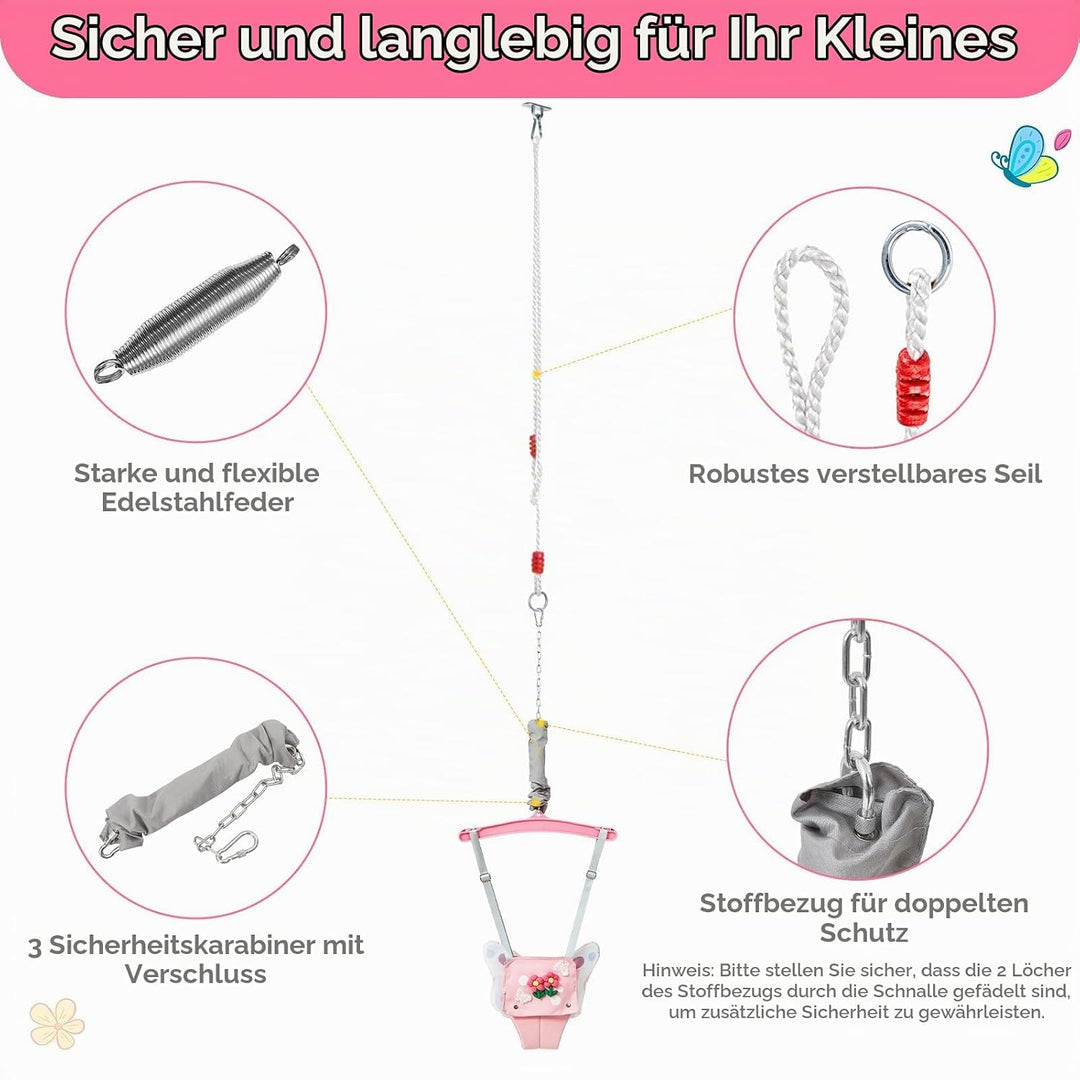 FUNLIO Baby Jumper mit Deckenhaken für 6–24 Monate, Türhopser für Babys für drinnen und draussen, Ba