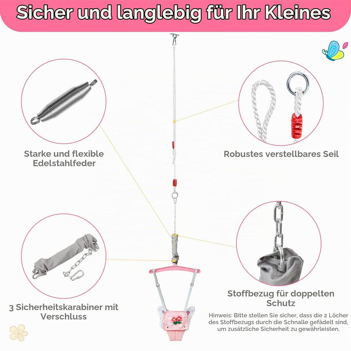 FUNLIO Baby Jumper mit Deckenhaken für 6–24 Monate, Türhopser für Babys für drinnen und draussen, Ba