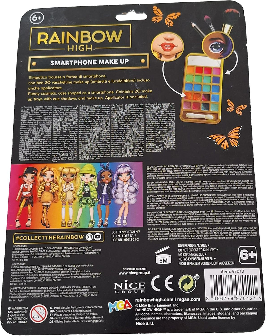 Rainbow HIGH Smartphone Make Up Set Kinderschminke Lidschatten Lipgloss Applikator Spiegel Mädchen R