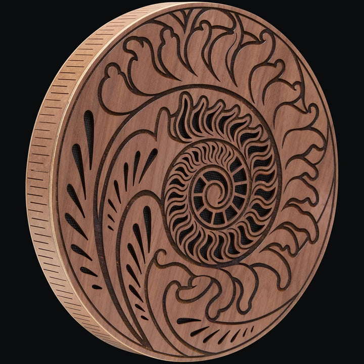 Sonic Energy 10 Zoll Rain Disk – Ozeanklang – Walnussholz mit Gravur – Für Therapie, Klangreise, Ent