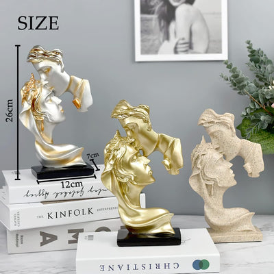 PIGPIGFLY Liebeskuss Statue,Abstrakte Skulptur,Deko Figuren, Deko Wohnzimmer Modern Zum Hinstellen,