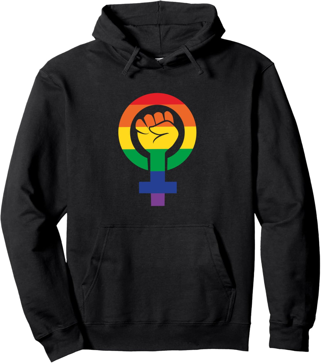 Feministisches Symbol in LGBT Flagge LGBTQ Gay Lesben Pullover Hoodie