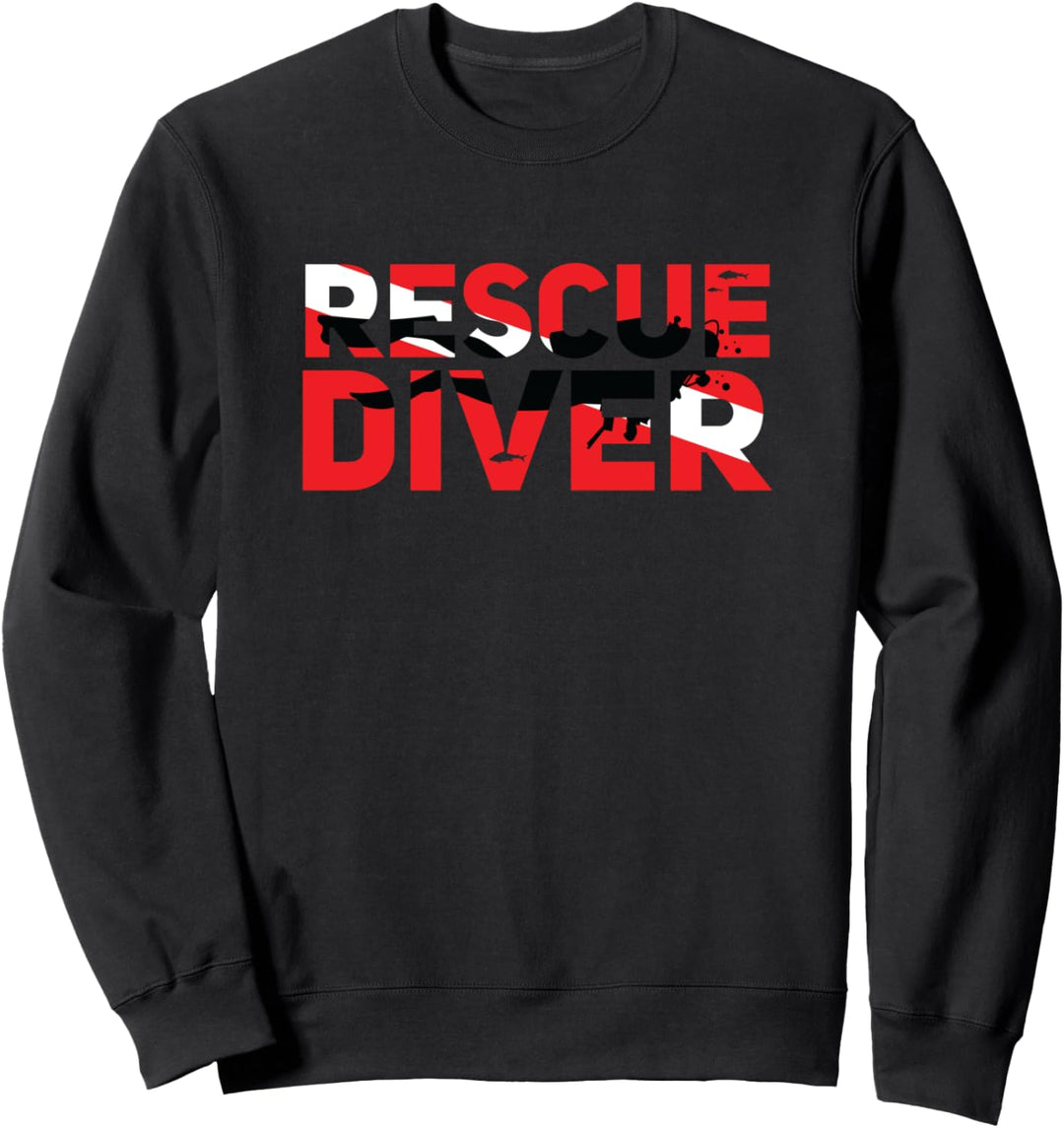Rescue Diver Taucherflagge Rettungstaucher Scuba Sweatshirt