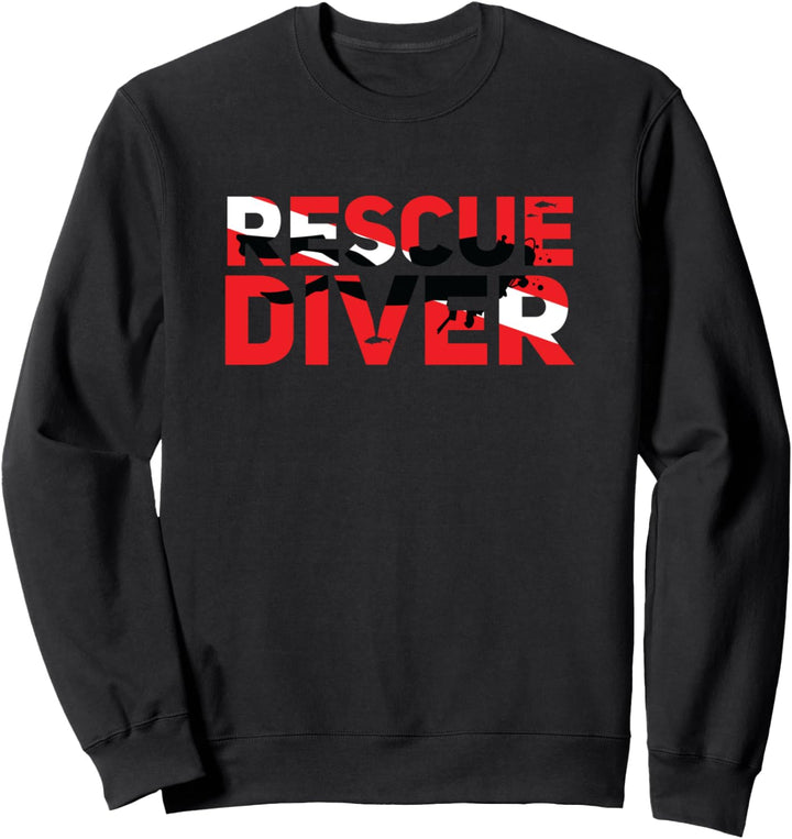 Rescue Diver Taucherflagge Rettungstaucher Scuba Sweatshirt