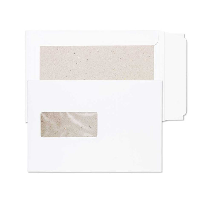 Blake Purely Packaging 51901W Versandtasche Mit Papprückwand Haftklebung Mit Fenster Weiss C5 229 x