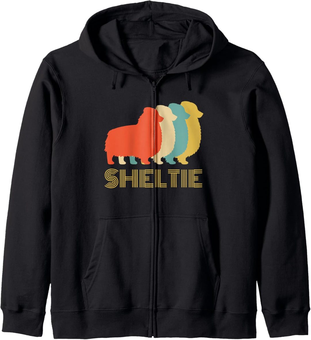 Sheltie Shetland Sheepdog Hunderasse Vintage Look Kapuzenjacke