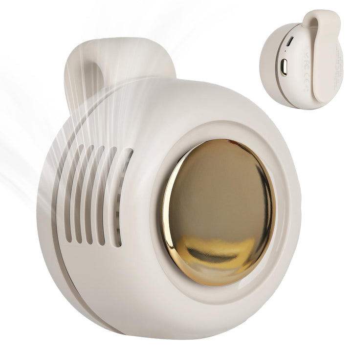Foluu Mini-Ventilator mit Clip, 360 ° drehbar, tragbar, wiederaufladbarer USB-C-Hals- und Taillenven