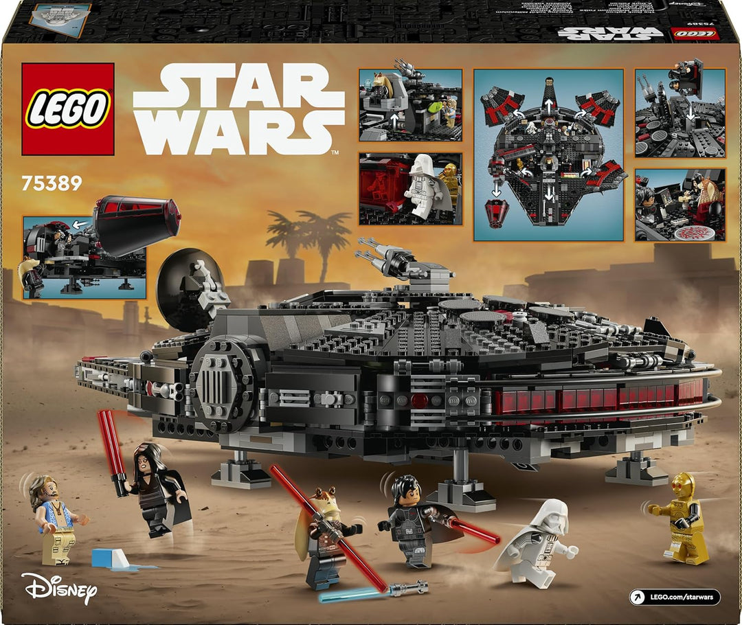 LEGO Star Wars Dunkler Millennium Falke, Sternenschiff Set, Bauspielzeug für Kinder, Geburtstagsgesc