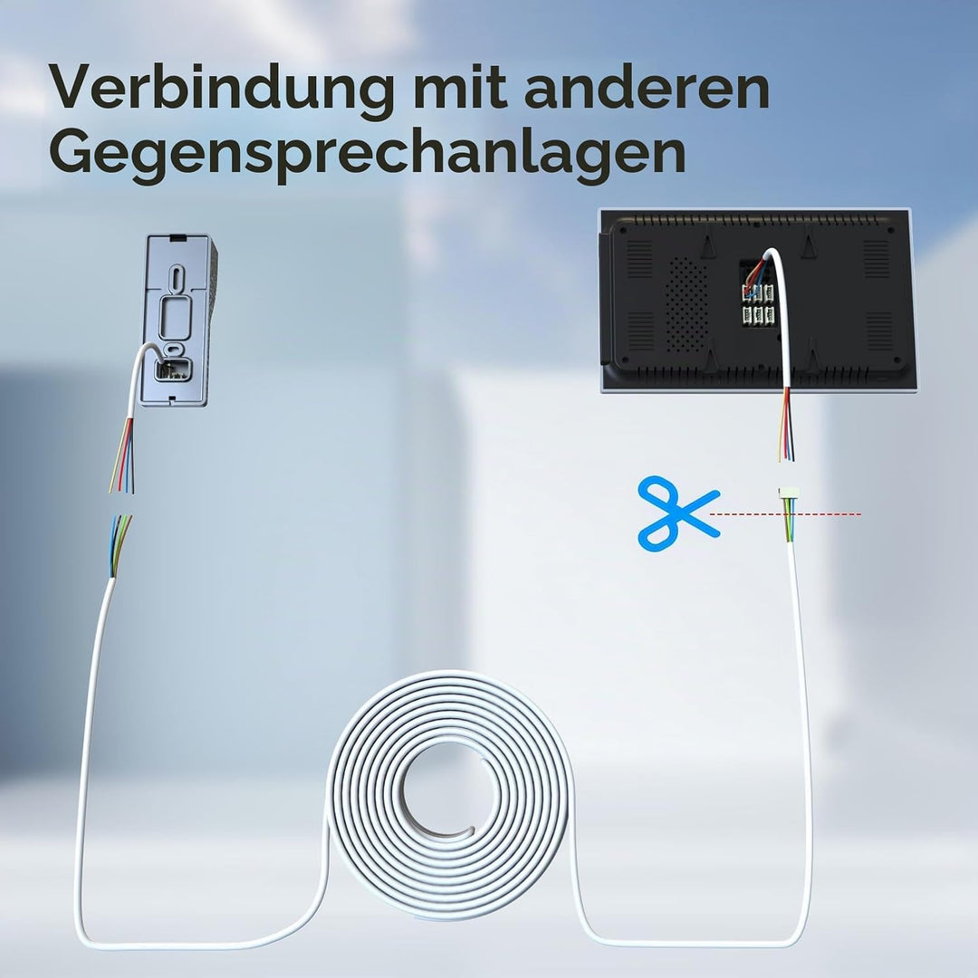 TMEZON 15M RVV4*0.2m² 4-Draht-Kabel für Video-Türsprechanlage, Kompatibel mit MZ-V20