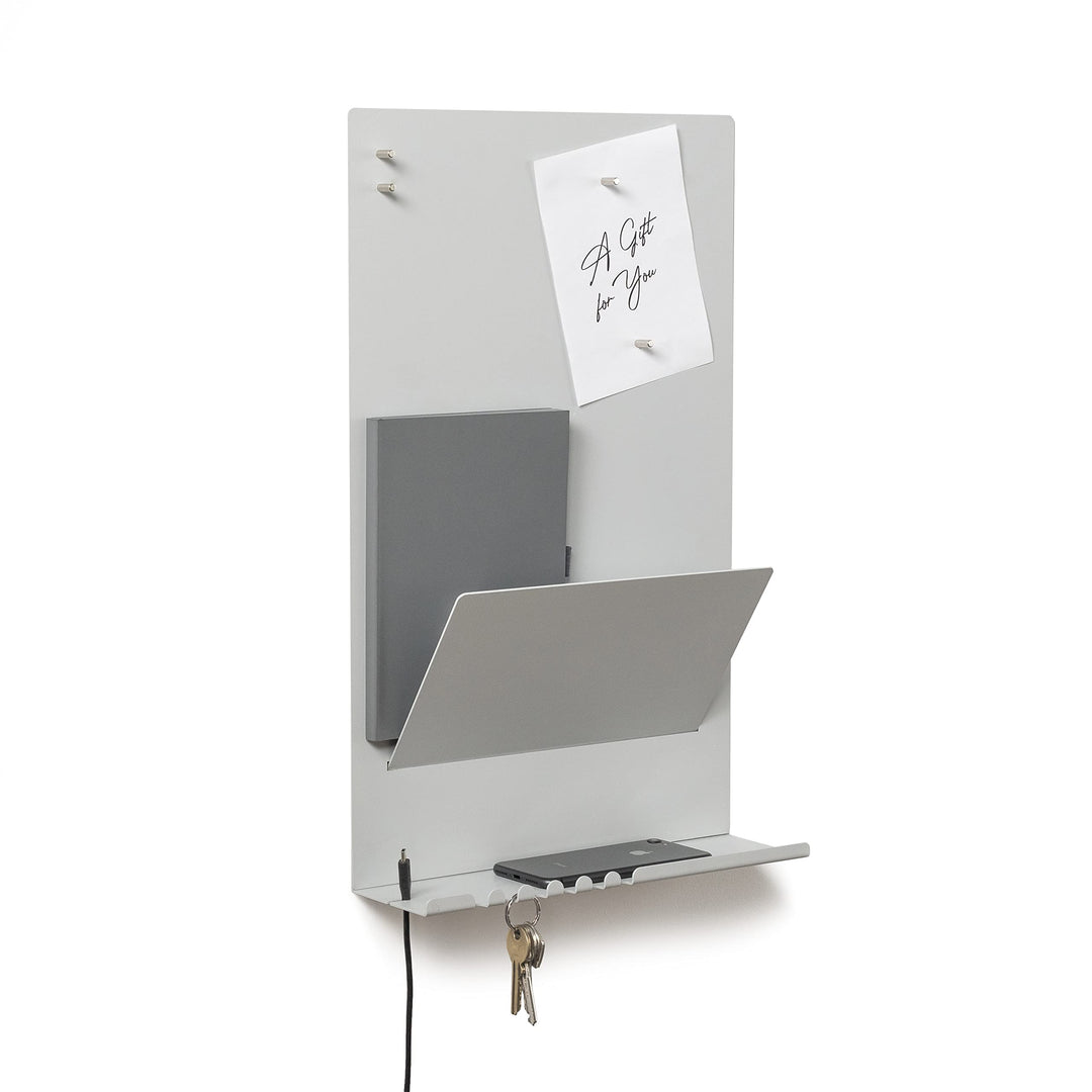 byde Wandorganizer Heke aus Stahlstruktur. 30 x 9 x 49 cm 3-in-1 Wandregal mit Magnettafel und Magne