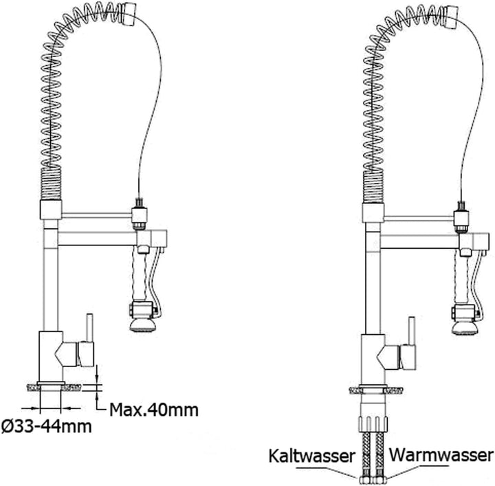 Gastroarmatur BM1323 Spültischarmatur Spirale Küchenarmatur Messing