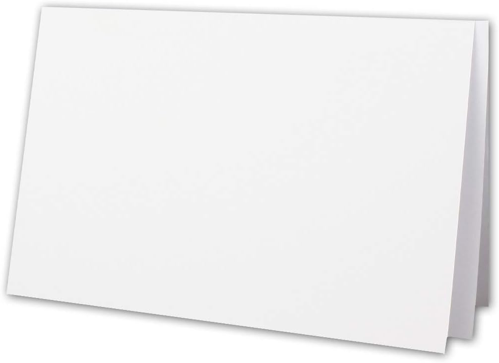 200x Kartenpaket DIN B6 Faltkarten Hochweiss/Kristallweiss - 11,5 x 17 cm - Umschlägen Weiss - Haftk