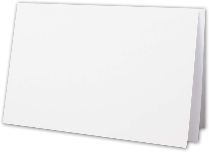 200x Kartenpaket DIN B6 Faltkarten Hochweiss/Kristallweiss - 11,5 x 17 cm - Umschlägen Weiss - Haftk