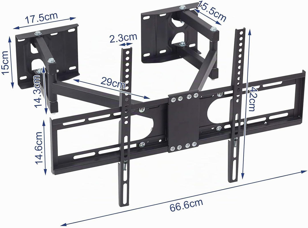 TV Wandhalterung Eckmontage, Schwenkbar Neigbar für LED LCD Plasma Fernseher von 32" - 65" Max 45Kg