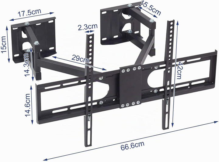 TV Wandhalterung Eckmontage, Schwenkbar Neigbar für LED LCD Plasma Fernseher von 32" - 65" Max 45Kg