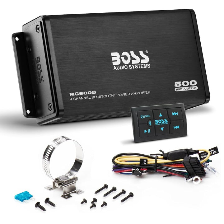 KIT SET FÖR BOSS AUDIO SYSTEMS MC900B, 1 Marineverstärker 4-Kanal Bluetooth-, 500 Watt max., Breitba