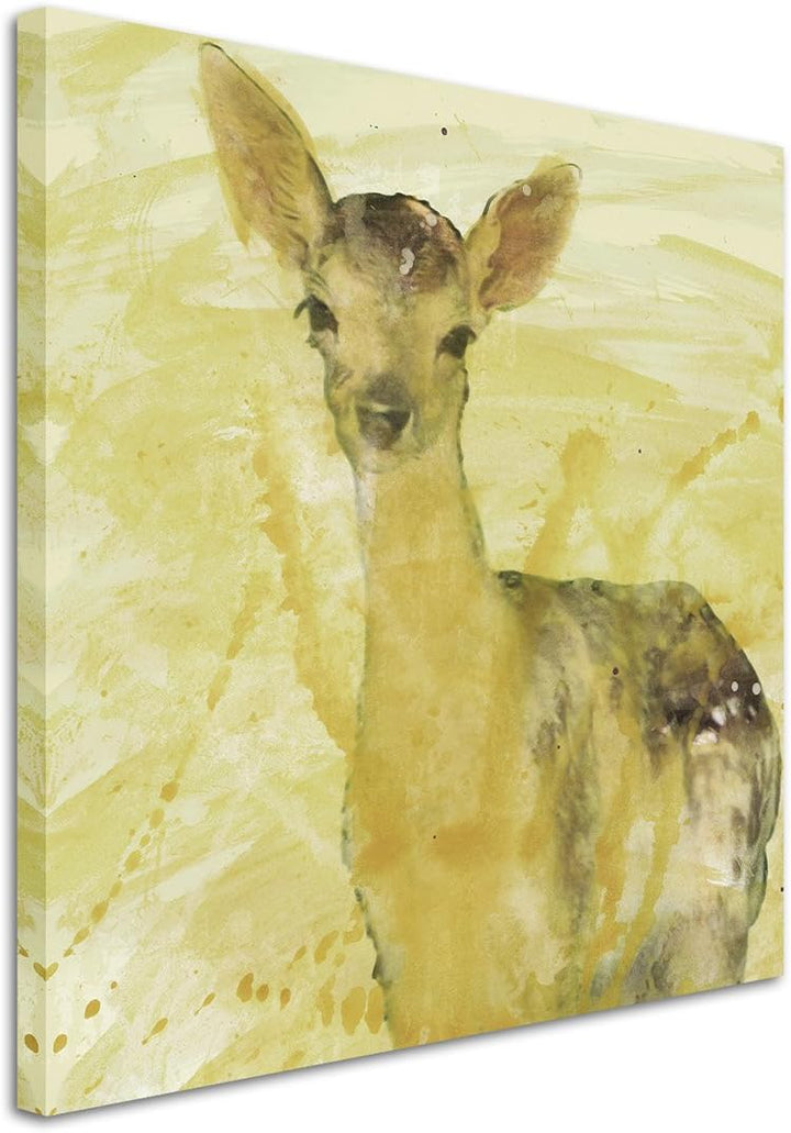 Bambi_60x60cm Splash Art Paul Sinus Aquarell, Gemälde, Kunstbild auf Leinwand