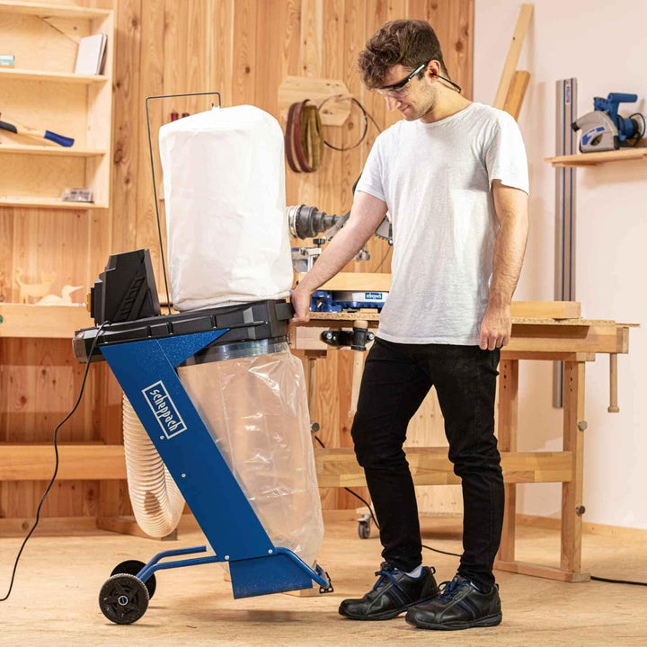 Scheppach DC500 Absauganlage inkl. 4 TLG. Adapterset | 550W Leistung | 75L Auffangsack | Absaugstutz