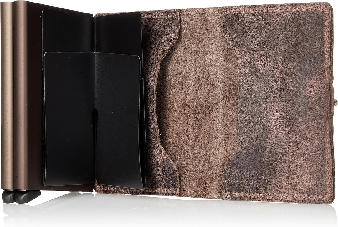 Bric's Doppelbrieftasche aus Leder in Vintage-Optik, Braun