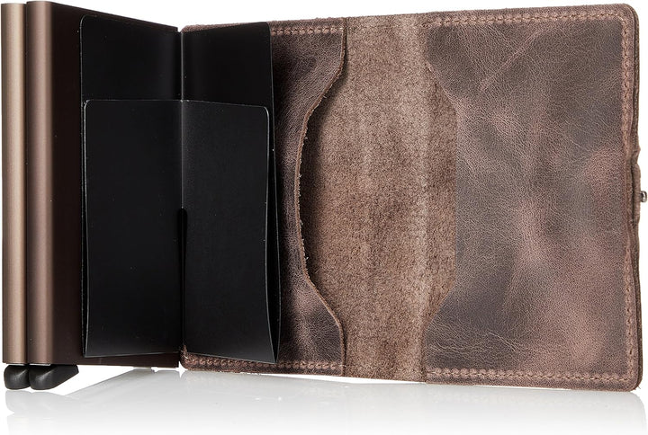 Bric's Doppelbrieftasche aus Leder in Vintage-Optik, Braun