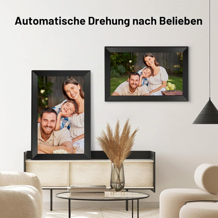 64 GB Digitaler Bilderrahmen mit 15,6-Zoll 1920 * 1080HD, automatischer Drehfunktion, WLAN Digitaler