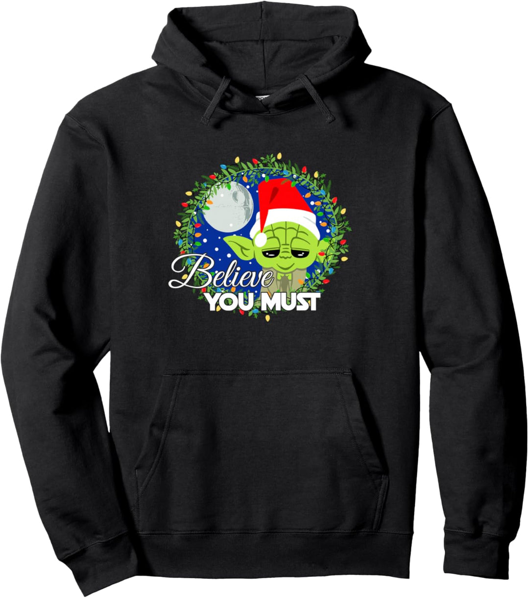 Star Wars Yoda Santa Believe You Must Weihnachten Reef Pullover Hoodie